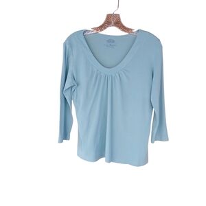 3/$10 Talbots Aqua 3/4 Sleeve Tee Shirt Size Medium